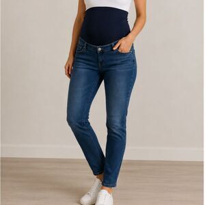 Time and Tru Maternity Skinny Jeans Medium Wash Pull On Size L 12/14